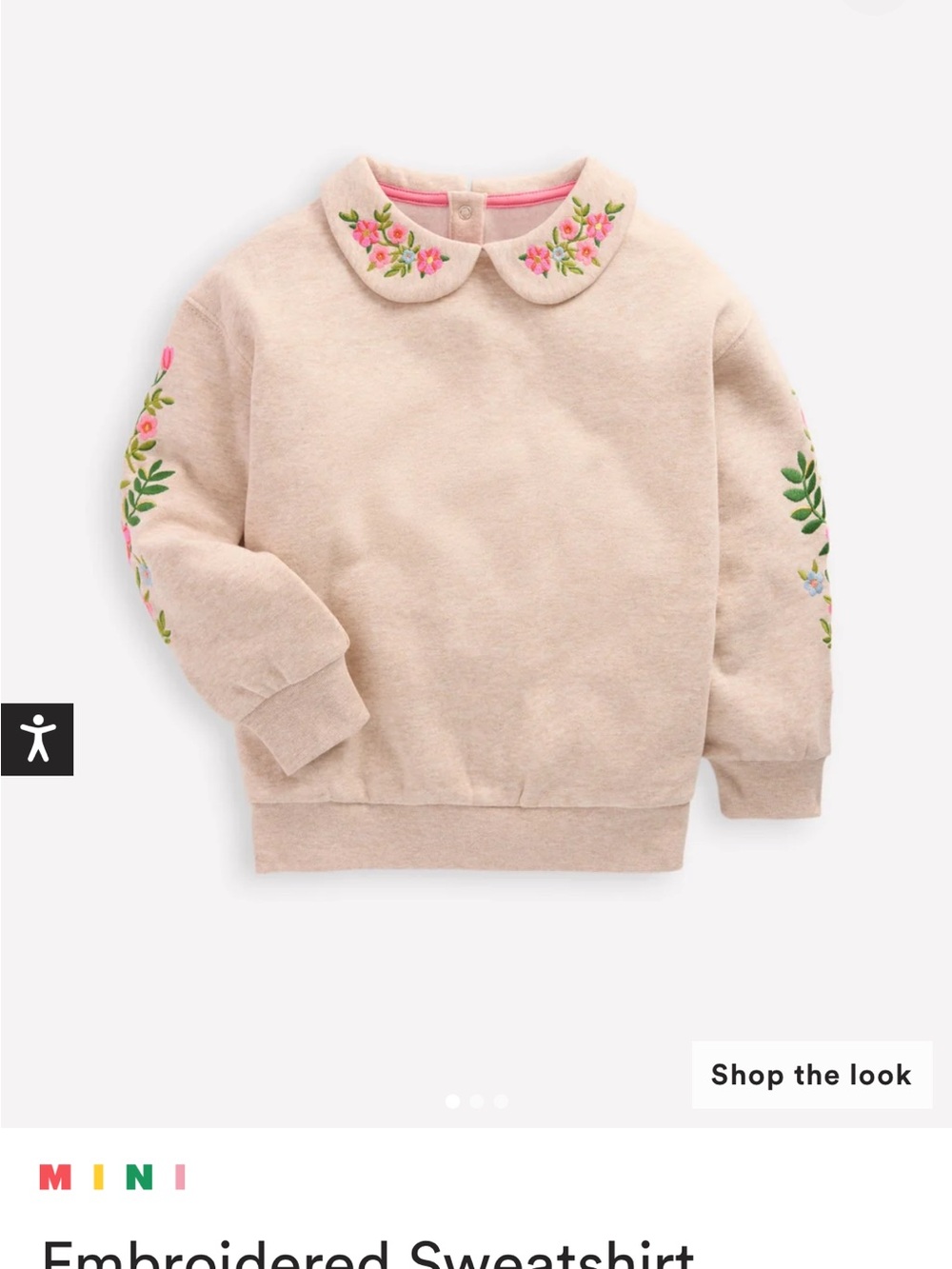 Mini Boden Embroidered Sweatshirt